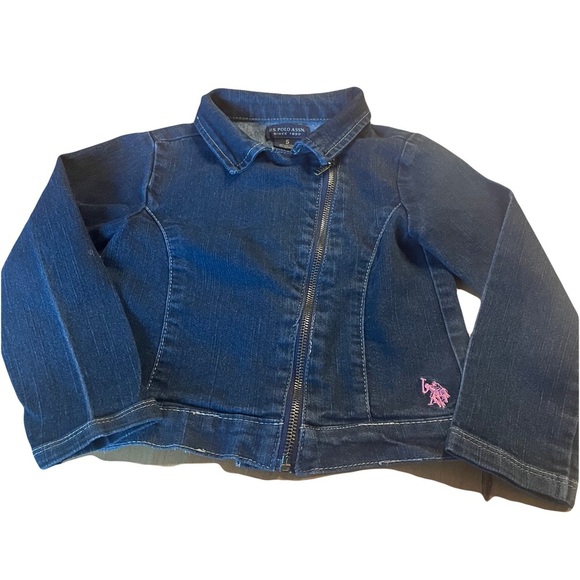 U.S. Polo ASSN. by Ralph Lauren Kids Denim Jacket - Blue off center front zip 5 - Picture 1 of 7